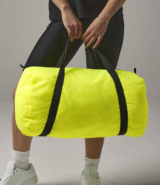 BagBase Packaway Barrel Bag | Fluorescent Yellow/Black