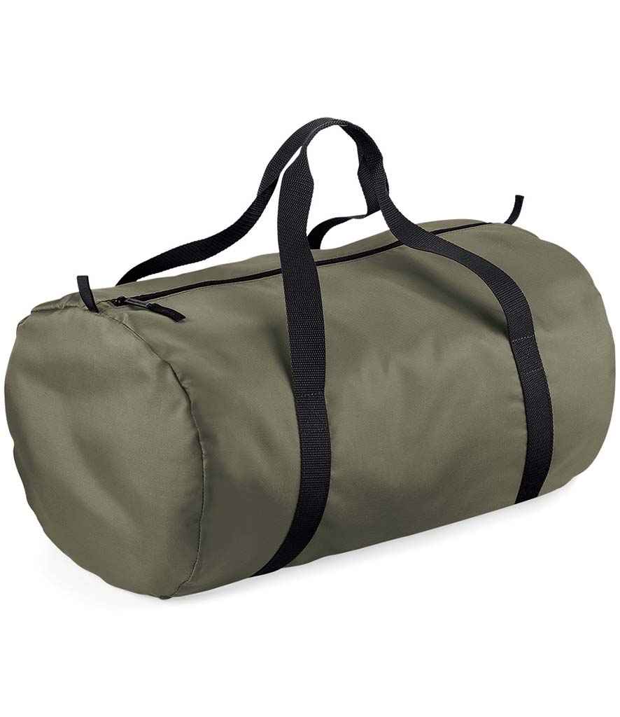 BagBase Packaway Barrel Bag | Olive Green/Black