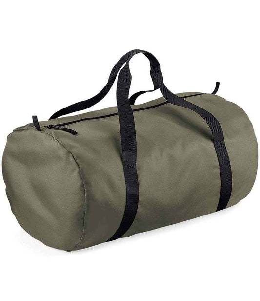 BagBase Packaway Barrel Bag | Olive Green/Black