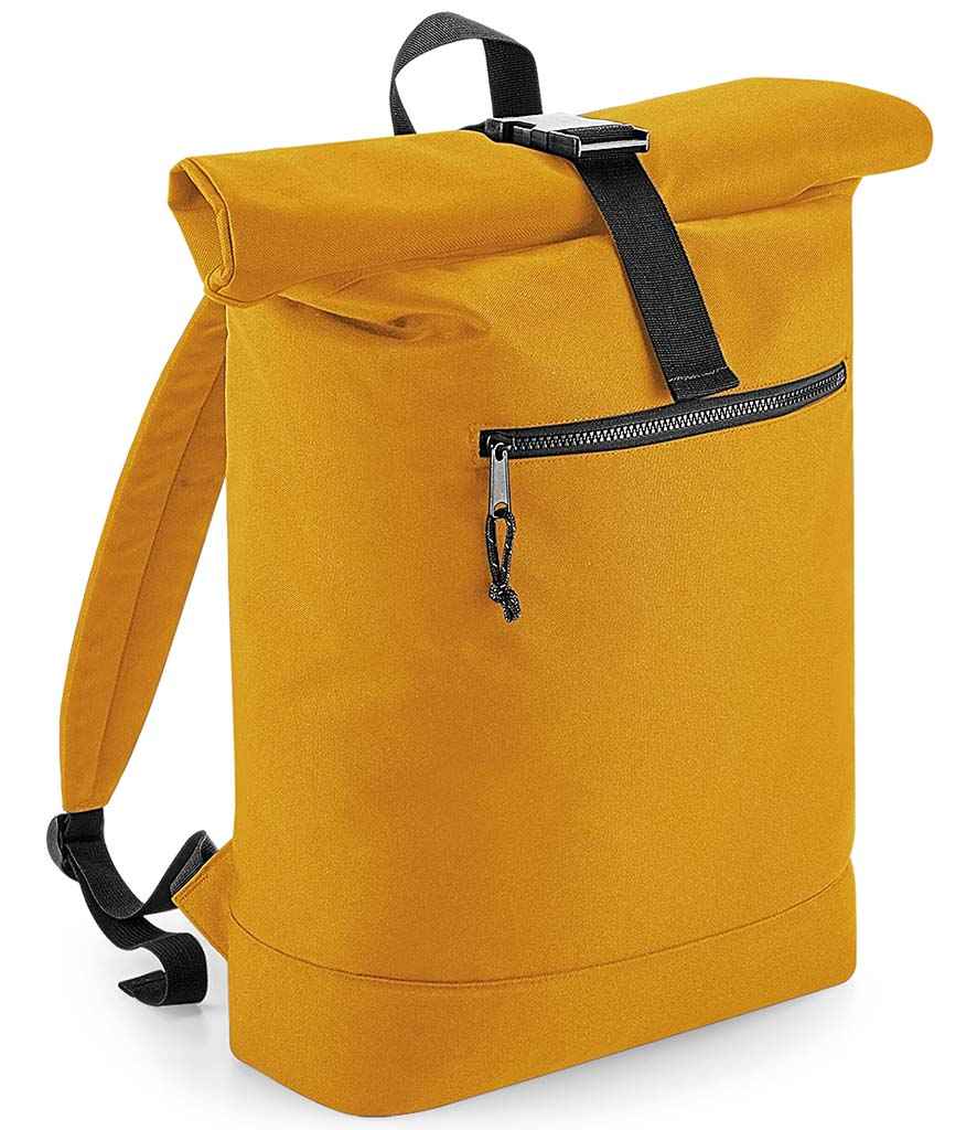 BagBase Recycled Roll-Top Backpack | Mustard