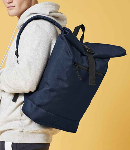 BagBase Recycled Roll-Top Backpack | Navy