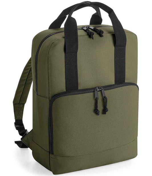 BagBase Recycled Twin Handle Cooler Backpack | Military Green