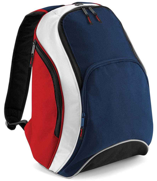 BagBase Teamwear Backpack | French Navy/Classic Red/White