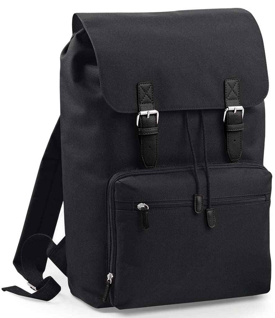 BagBase Vintage Laptop Backpack | Black/Black