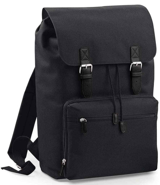 BagBase Vintage Laptop Backpack | Black/Black
