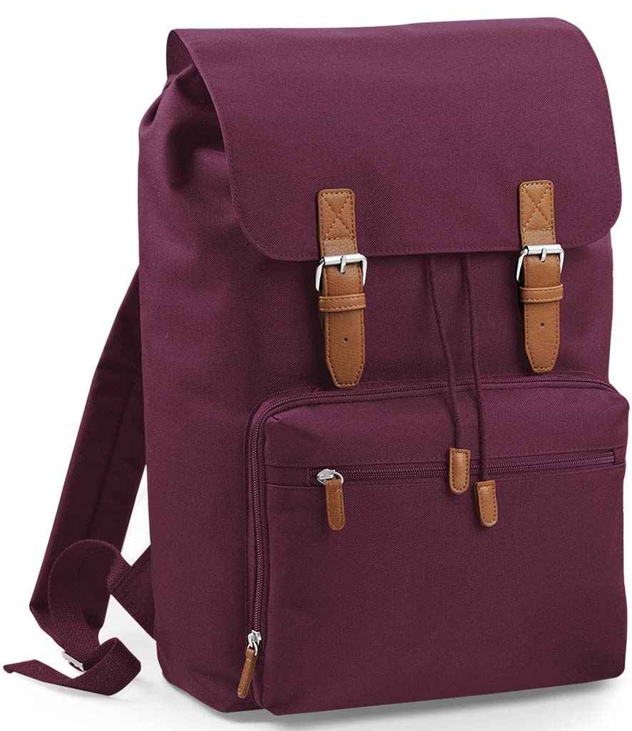 BagBase Vintage Laptop Backpack | Burgundy