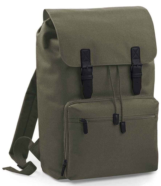 BagBase Vintage Laptop Backpack | Olive Green/Black