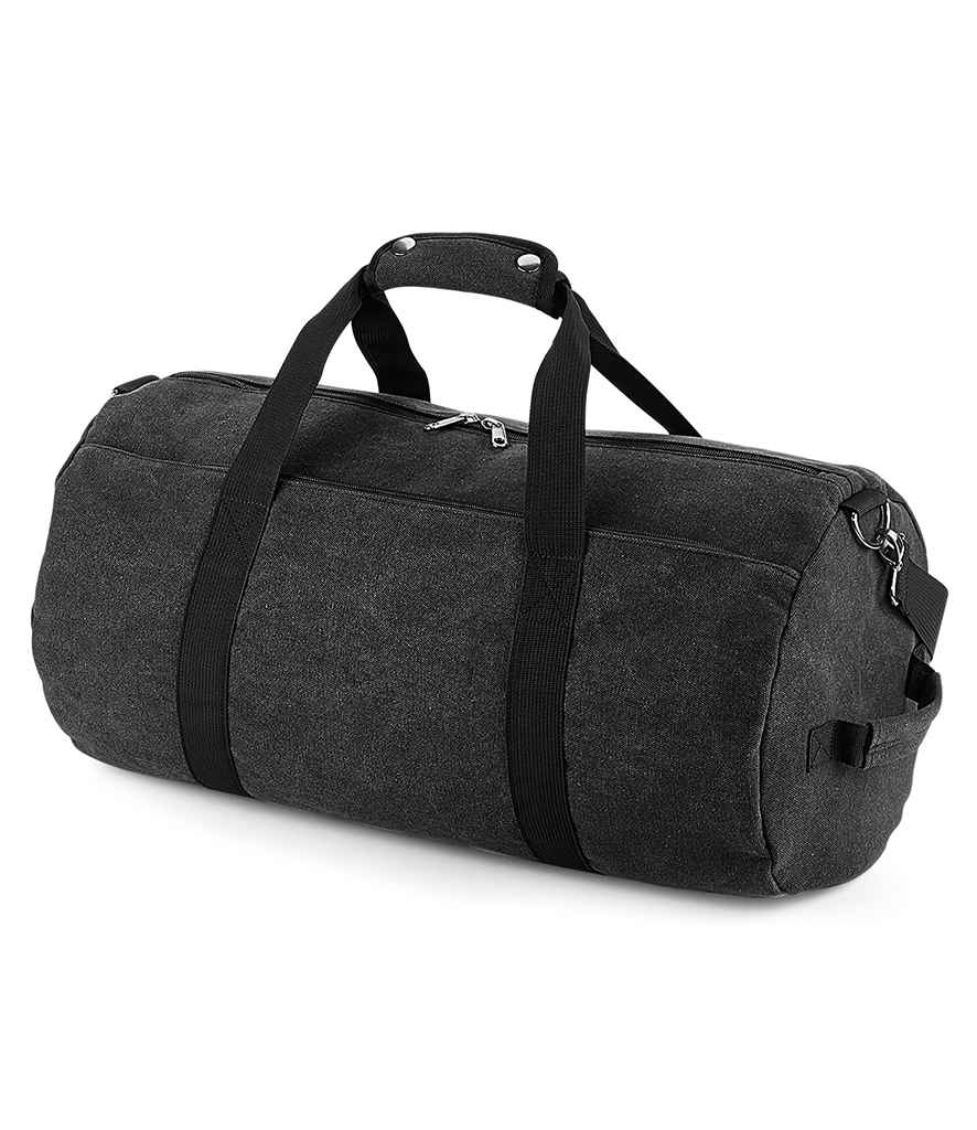 BagBase Vintage Canvas Barrel Bag | Vintage Black