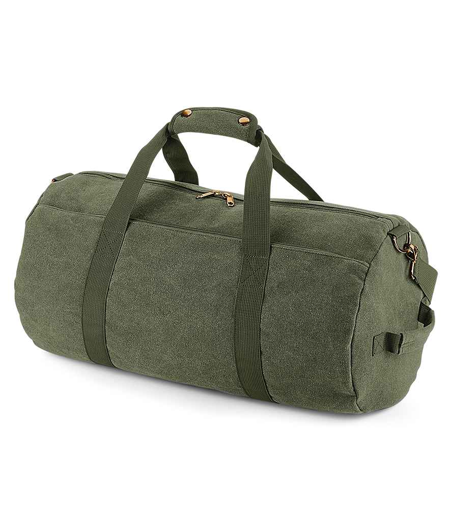 BagBase Vintage Canvas Barrel Bag | Vintage Military Green