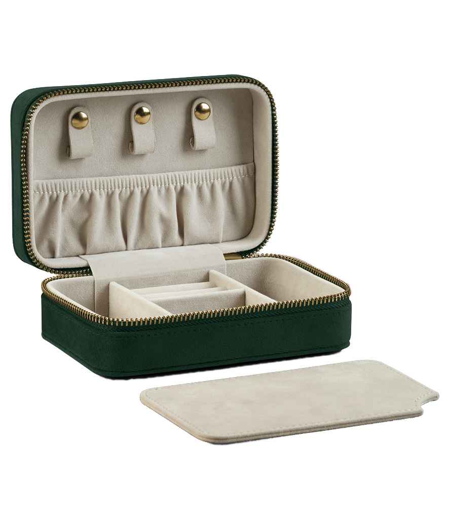 BagBase Velvet Travel Jewellery Box | Dark Emerald