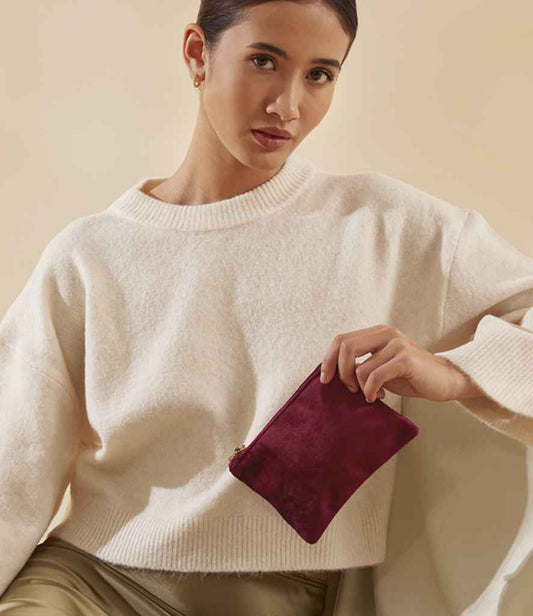 BagBase Velvet Accessory Pouch | Ruby Red