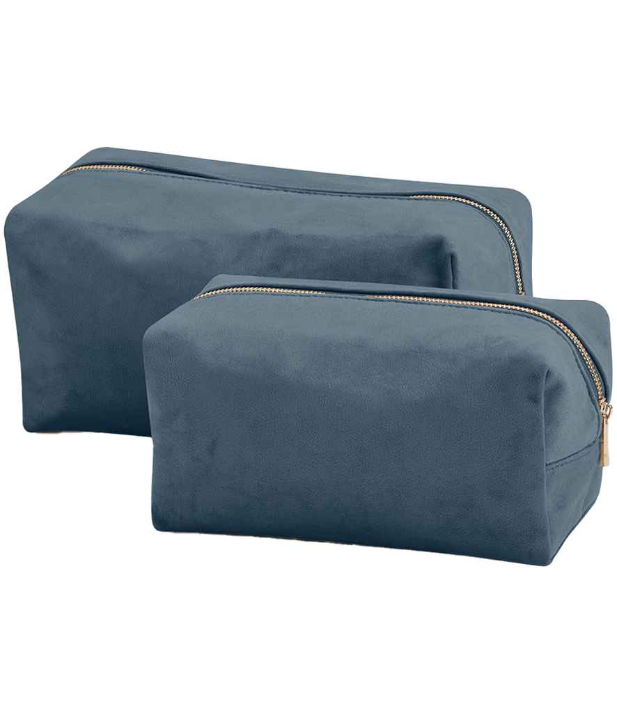BagBase Velvet Toiletry/Accessory Case | Blue Topaz
