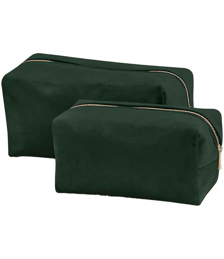 BagBase Velvet Toiletry/Accessory Case | Dark Emerald