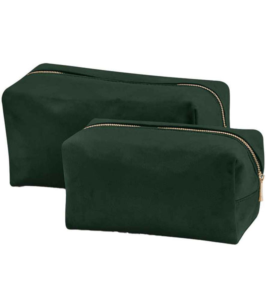 BagBase Velvet Toiletry/Accessory Case | Dark Emerald