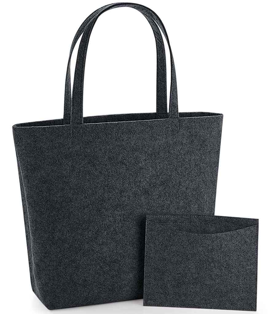 BagBase Felt Shopper | Charcoal Melange