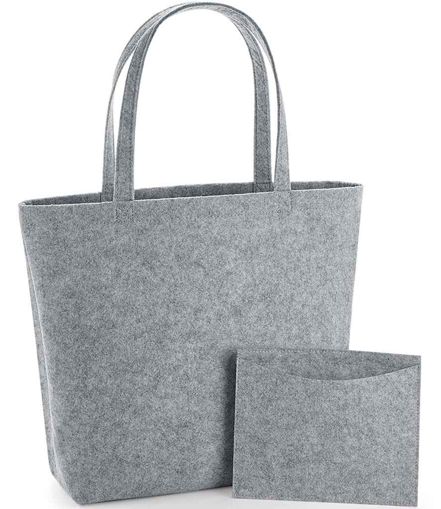 BagBase Felt Shopper | Grey Melange