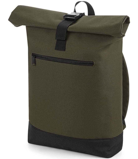 BagBase Roll-Top Backpack | Military Green