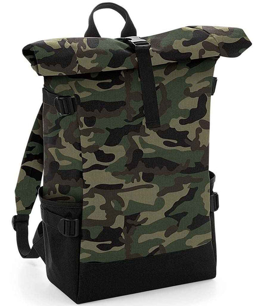 BagBase Block Roll-Top Backpack | Jungle Camo/Black