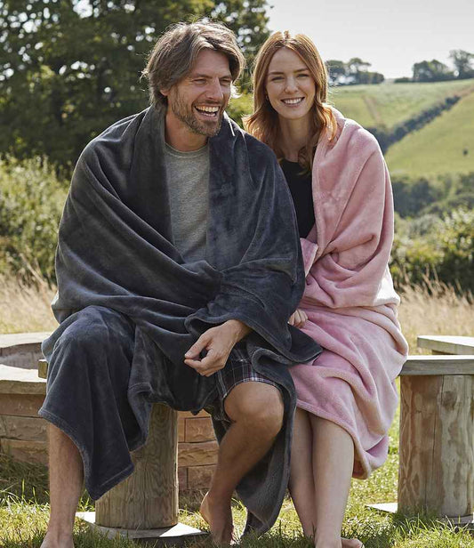 Brand Lab Extra Large Plush Fleece Blanket | Charcoal