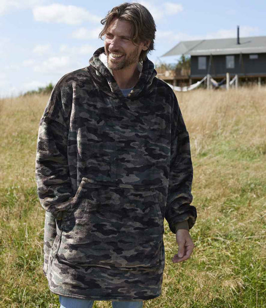Brand Lab Oversized Hooded Blanket | Green Camo