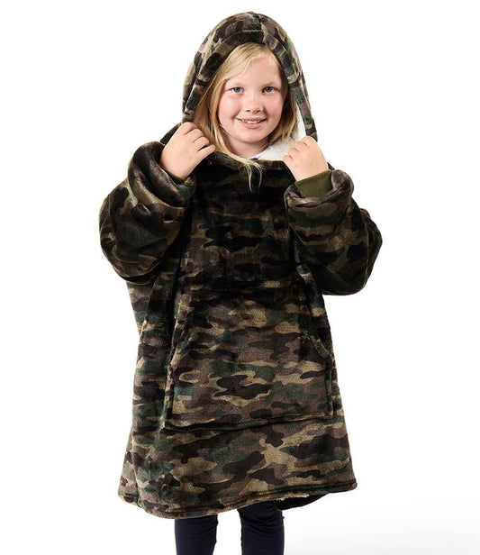Brand Lab Kids Oversized Hooded Blanket | Green Camo