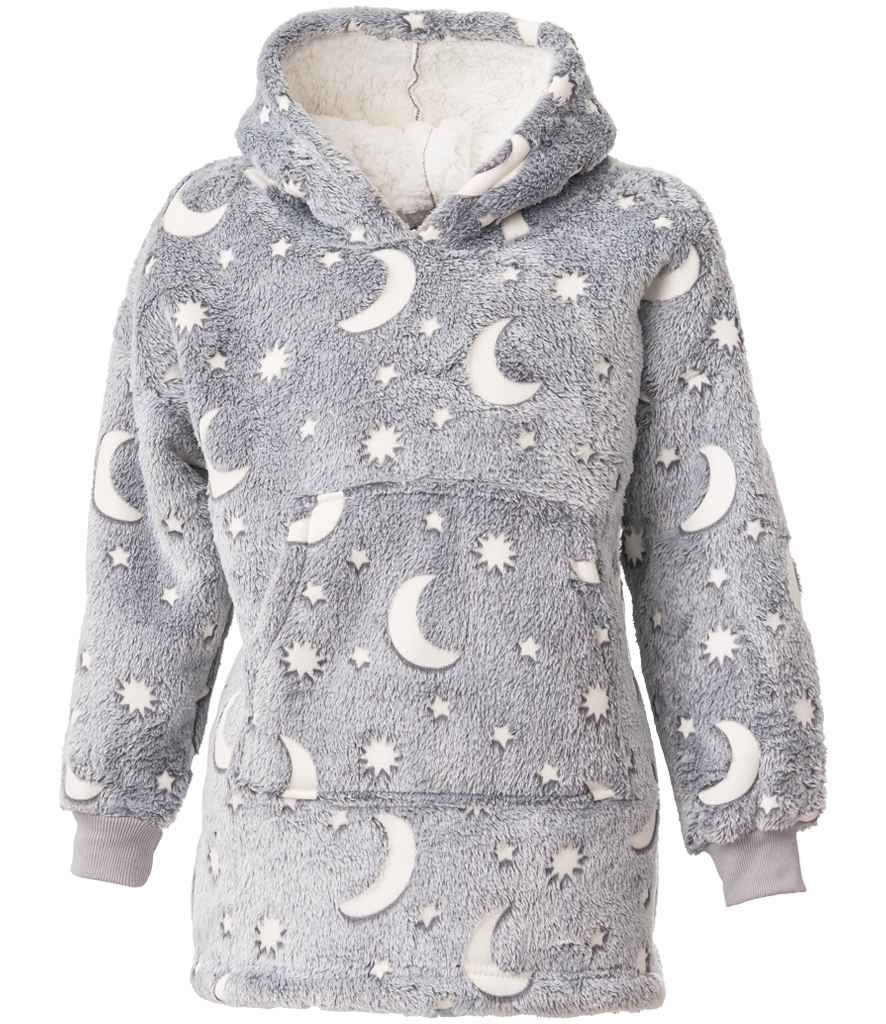 Brand Lab Kids Oversized Hooded Blanket | Grey Glow In The Dark