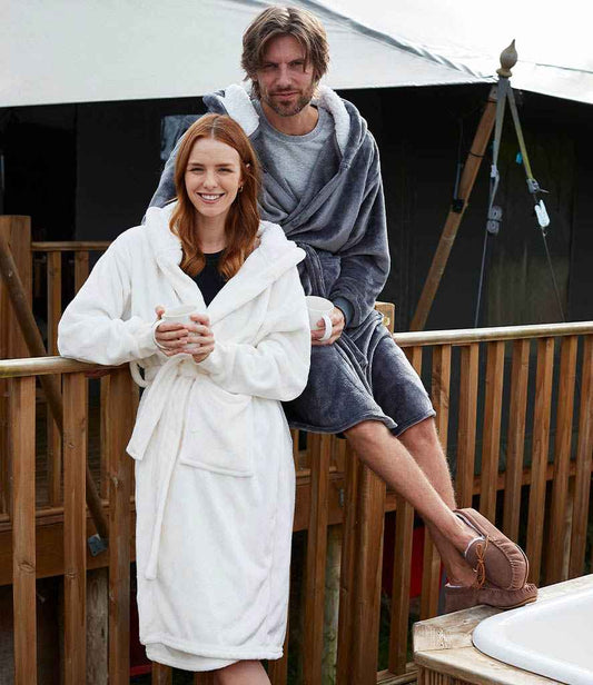 Brand Lab Unisex Hooded Cuffed Robe | Charcoal