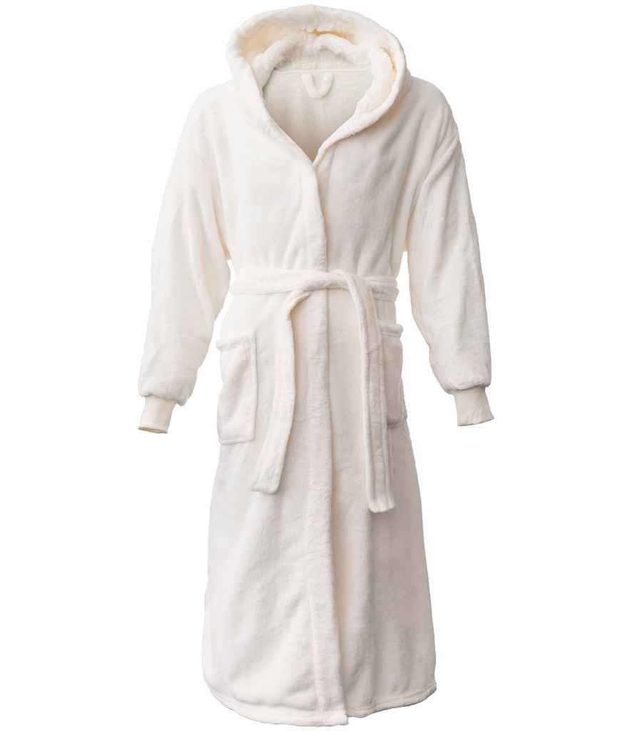 Brand Lab Unisex Hooded Cuffed Robe | Cream