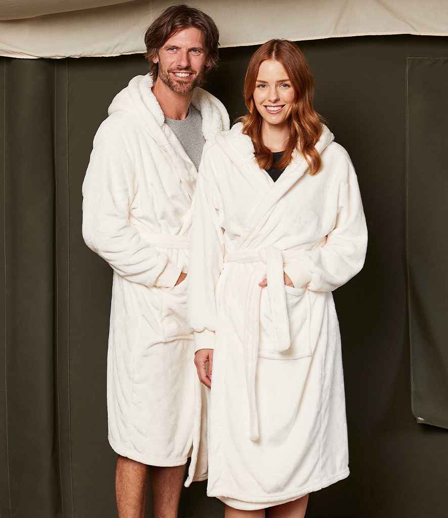 Brand Lab Unisex Hooded Cuffed Robe | Cream