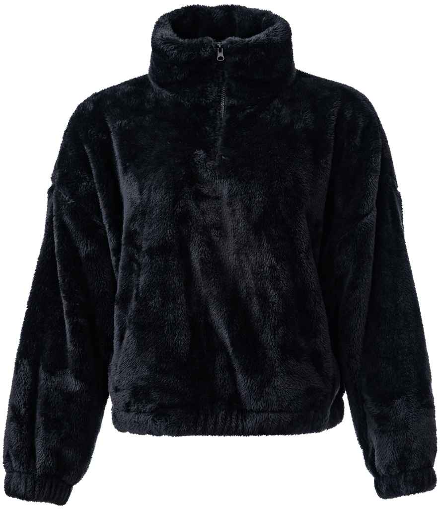 Brand Lab Ladies Fluffy 1/4 Zip Fleece | Black