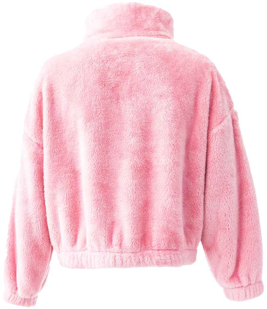 Brand Lab Ladies Fluffy 1/4 Zip Fleece | Blush Pink