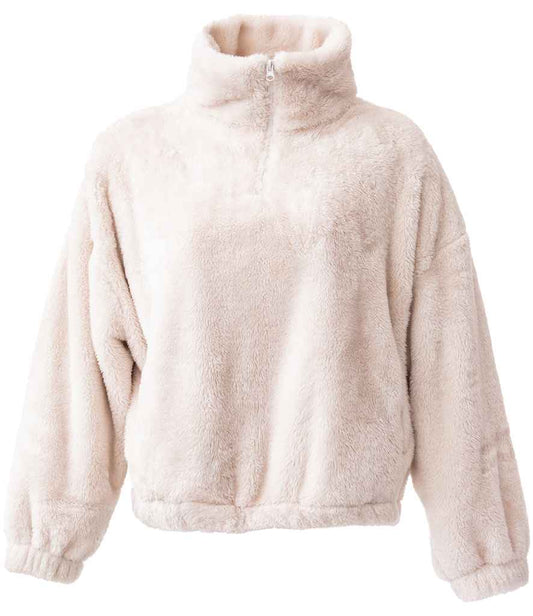 Brand Lab Ladies Fluffy 1/4 Zip Fleece | Natural