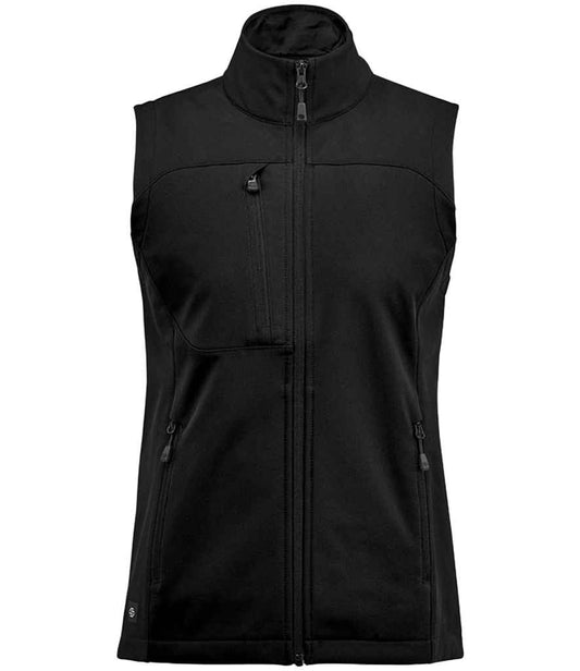 Stormtech Ladies Cascades Soft Shell Bodywarmer | Black/Black