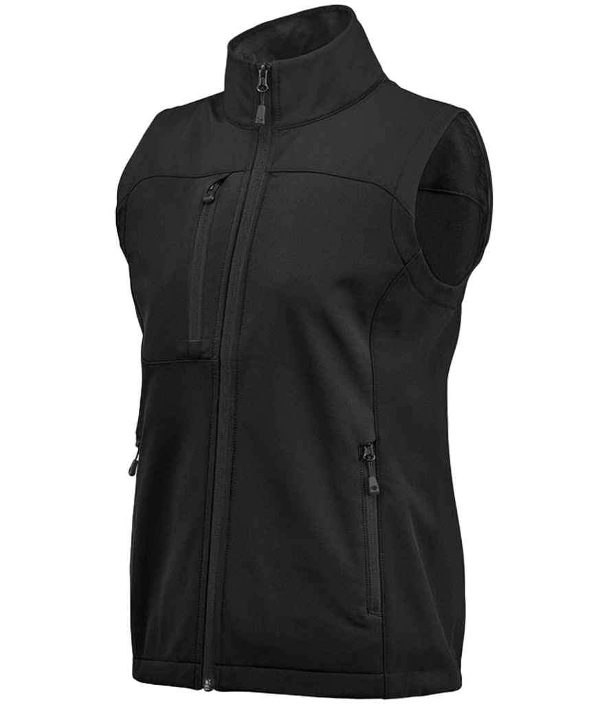 Stormtech Ladies Cascades Soft Shell Bodywarmer | Black/Black
