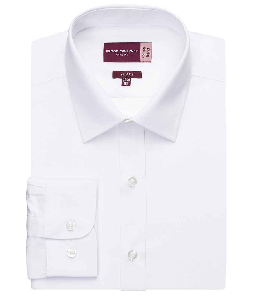 Brook Taverner Pisa Long Sleeve Slim Fit Shirt | White