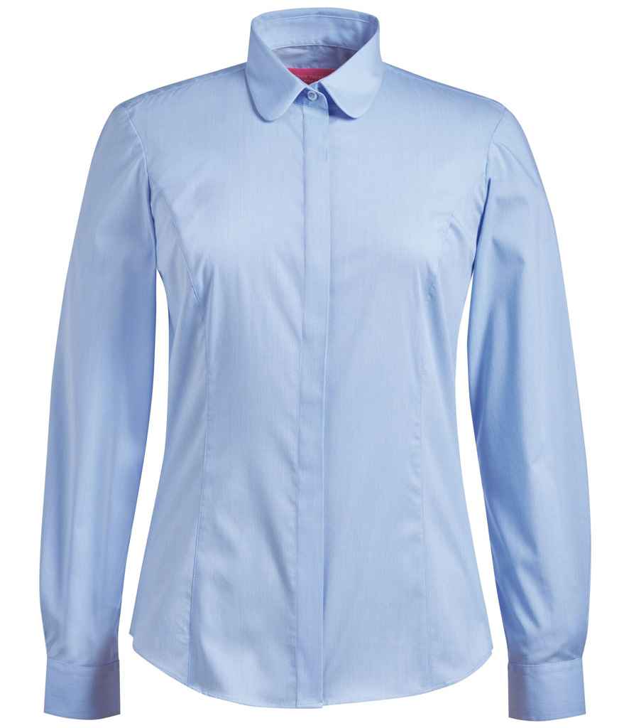 Brook Taverner Ladies Trevi Long Sleeve Poplin Shirt | Sky Blue