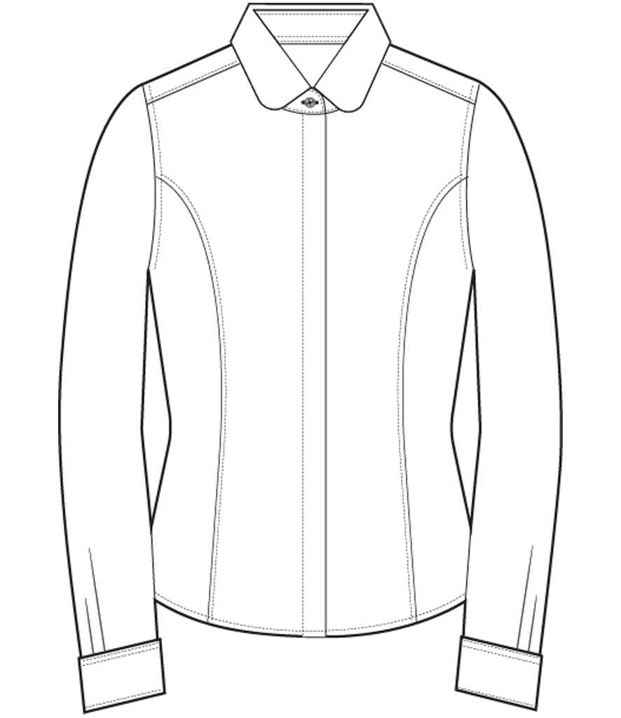 Brook Taverner Ladies Trevi Long Sleeve Poplin Shirt | White