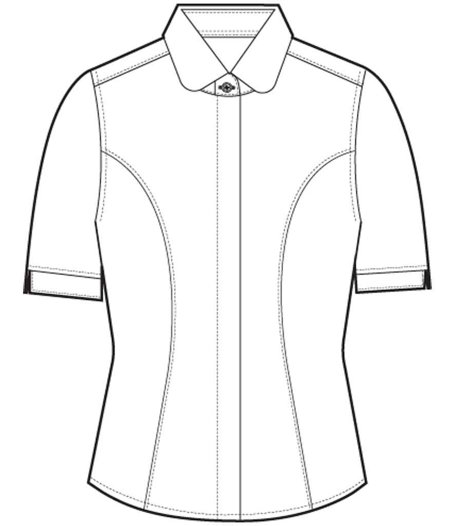 Brook Taverner Ladies Soave Short Sleeve Poplin Shirt | Sky Blue