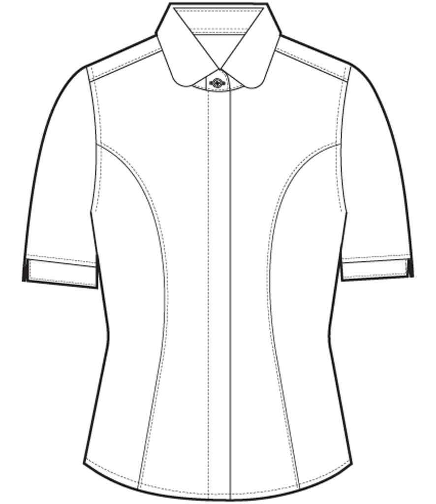 Brook Taverner Ladies Soave Short Sleeve Poplin Shirt | White