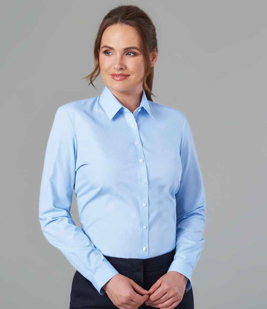 Brook Taverner Ladies Selene Long Sleeve Poplin Shirt | Sky Blue