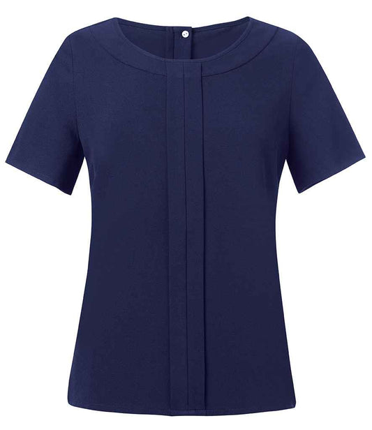 Brook Taverner Ladies Verona Short Sleeve Shirt | Navy