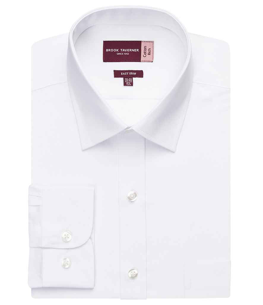 Brook Taverner Rapino Long Sleeve Poplin Shirt | White