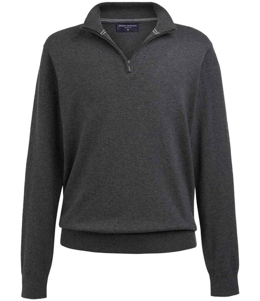 Brook Taverner Copenhagen 1/4 Zip Jumper | Charcoal