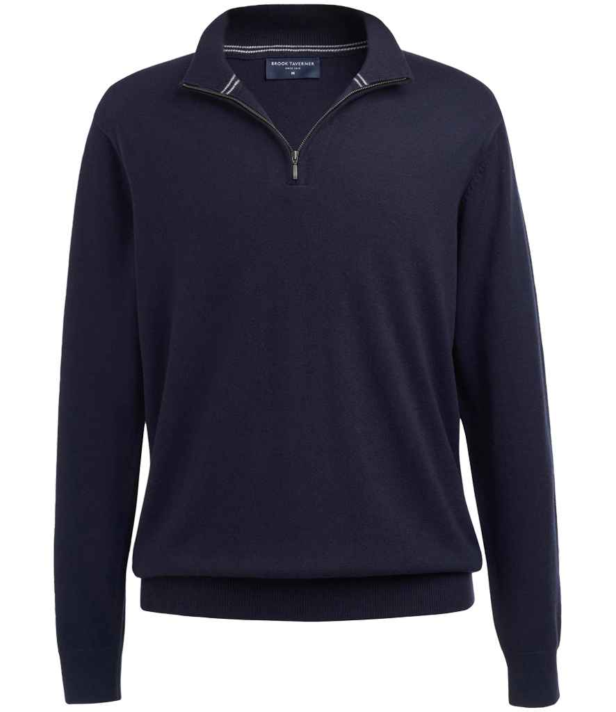 Brook Taverner Copenhagen 1/4 Zip Jumper | Navy