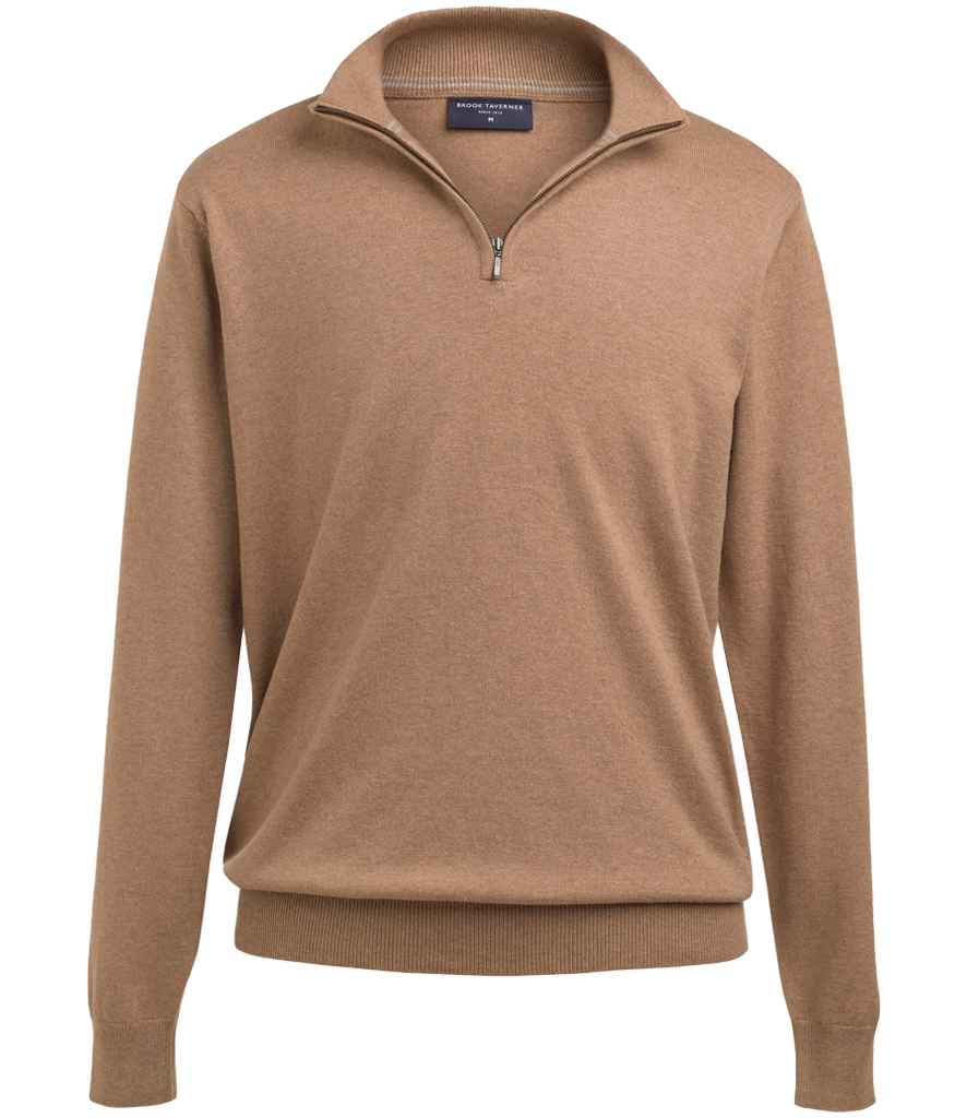 Brook Taverner Copenhagen 1/4 Zip Jumper | Oatmeal