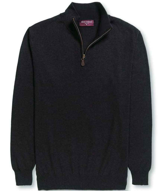 Brook Taverner Dallas 1/4 Zip Jumper | Black