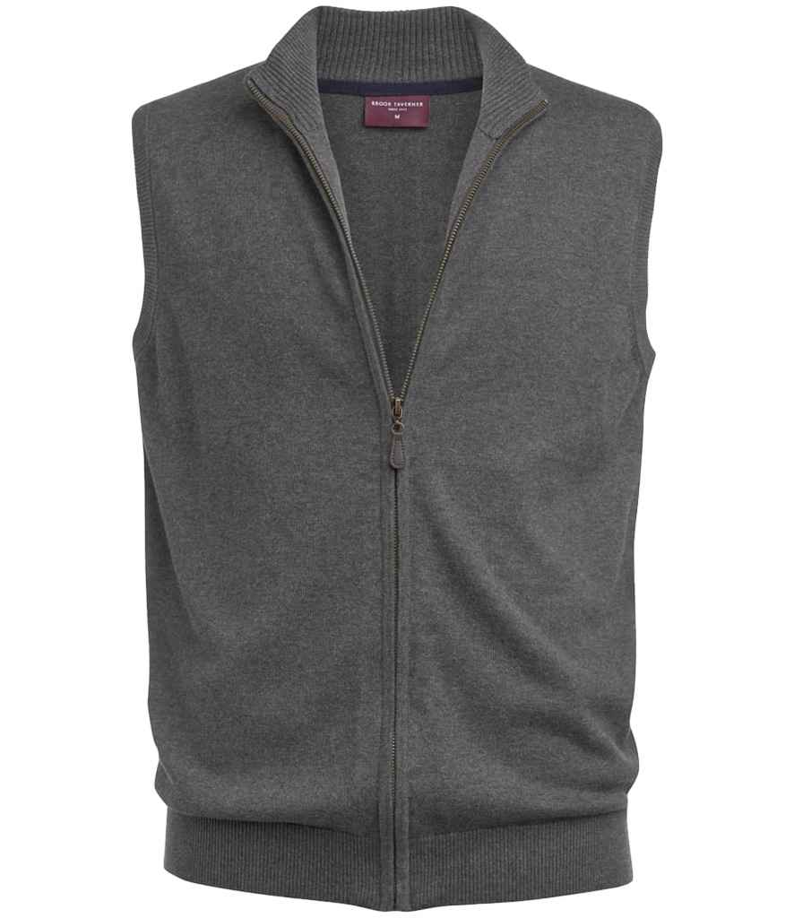 Brook Taverner Lincoln Knitted Zip Gilet | Charcoal