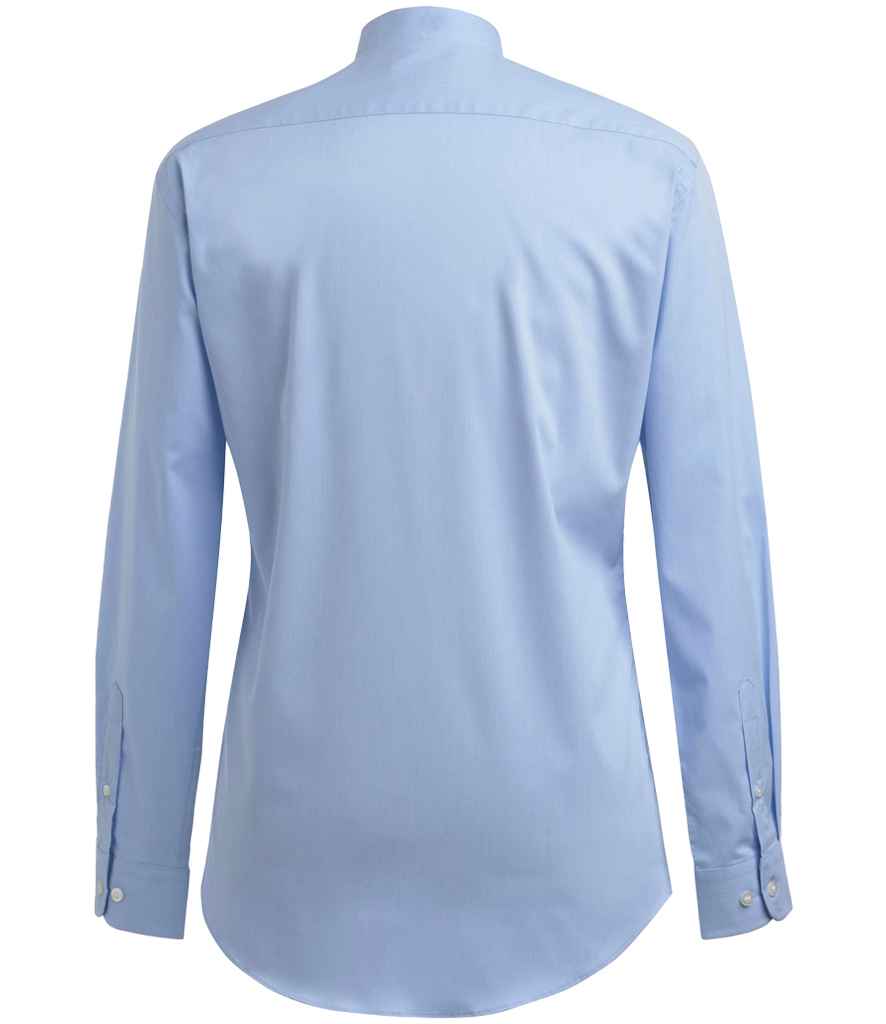 Brook Taverner Volterra Long Sleeve Grandad Collar Shirt | Sky Blue