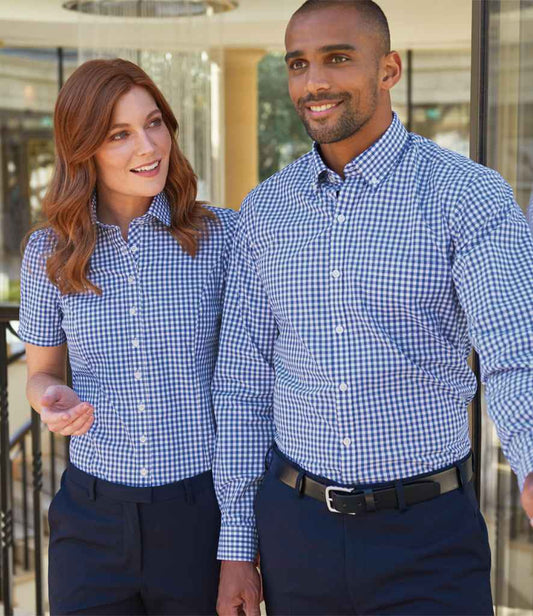 Brook Taverner Montana Gingham Long Sleeve Shirt | Blue