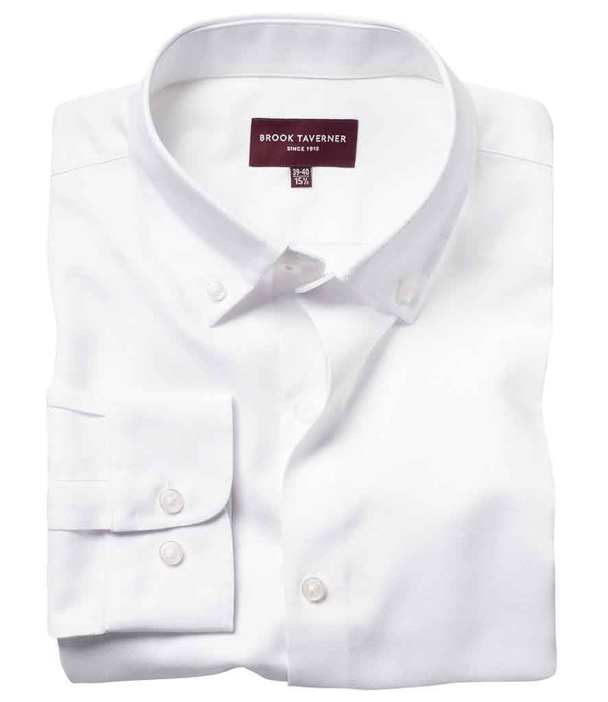 Brook Taverner Toronto Long Sleeve Oxford Shirt | White
